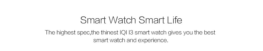 IQI I3 3G Smart Watch Phone Android 5.1 MTK6580 Quad Core 1.3GHz 512MB RAM 4GB ROM GPS Bluetooth 4.0 WiFi - Black