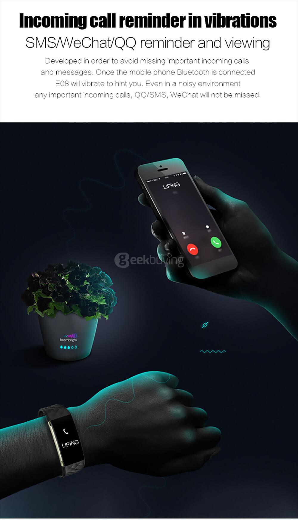 Makibes S2 Bluetooth 4.0 Smart Bracelet Heart Rate Monitor Multi-sport Tracker GPS Movement Information Push IP67 Waterproof For Android iOS - Black