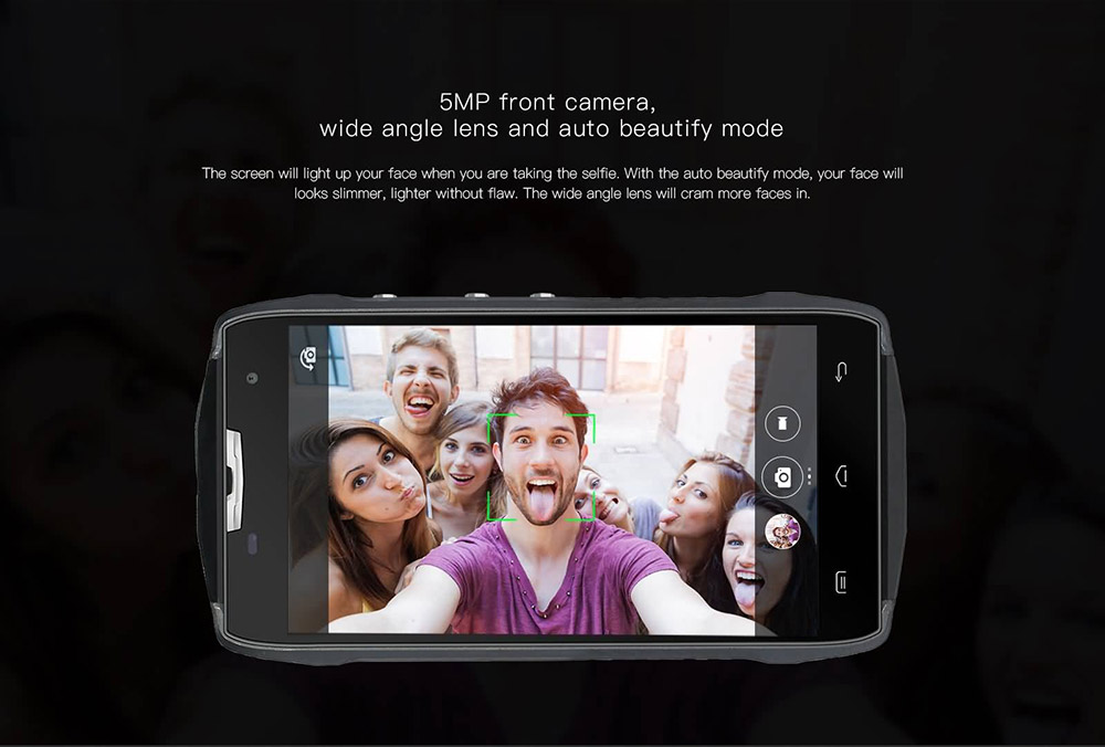 [HK Stock]Doogee T5S 5.0inch HD Android 6.0 IP67 Waterproof Rugged Smartphone MT6735 Quad Core 1.0GHz 2GB RAM 16GB ROM 5.0MP 8.0MP OTG - Black