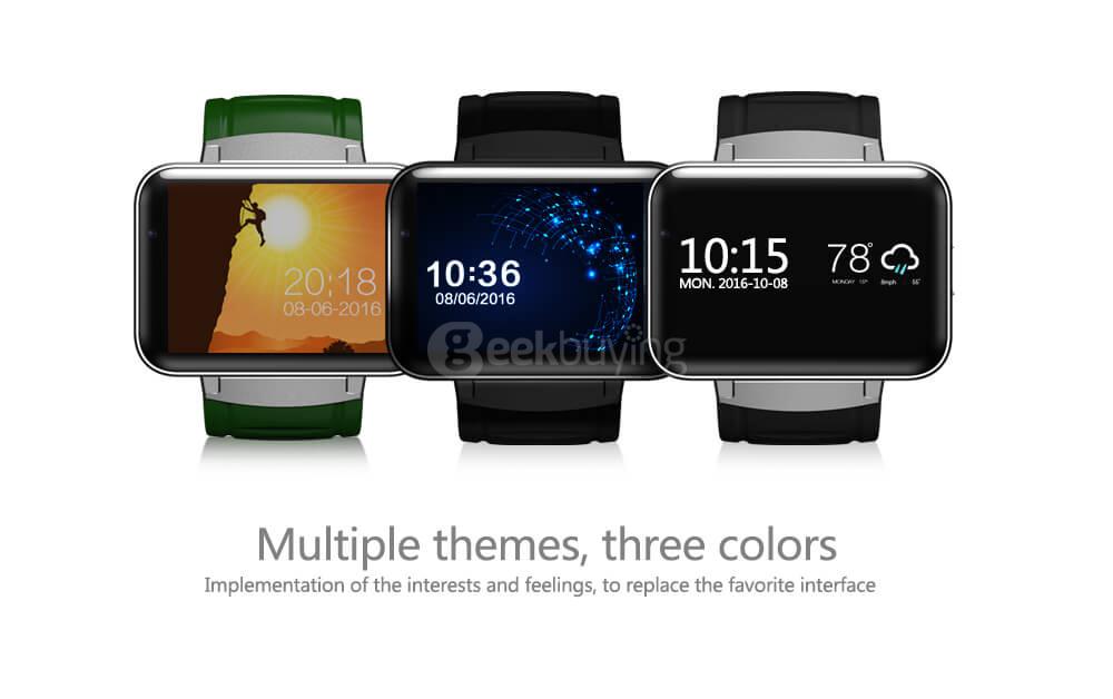 Makibes DM98 3G Smart Watch Phone Android 4.4 MTK6572 Quad Core 1.2GHz 512MB/4GB Bluetooth WiFi GPS Google Now 900mAh Battery 0.3MP Camera - Silver