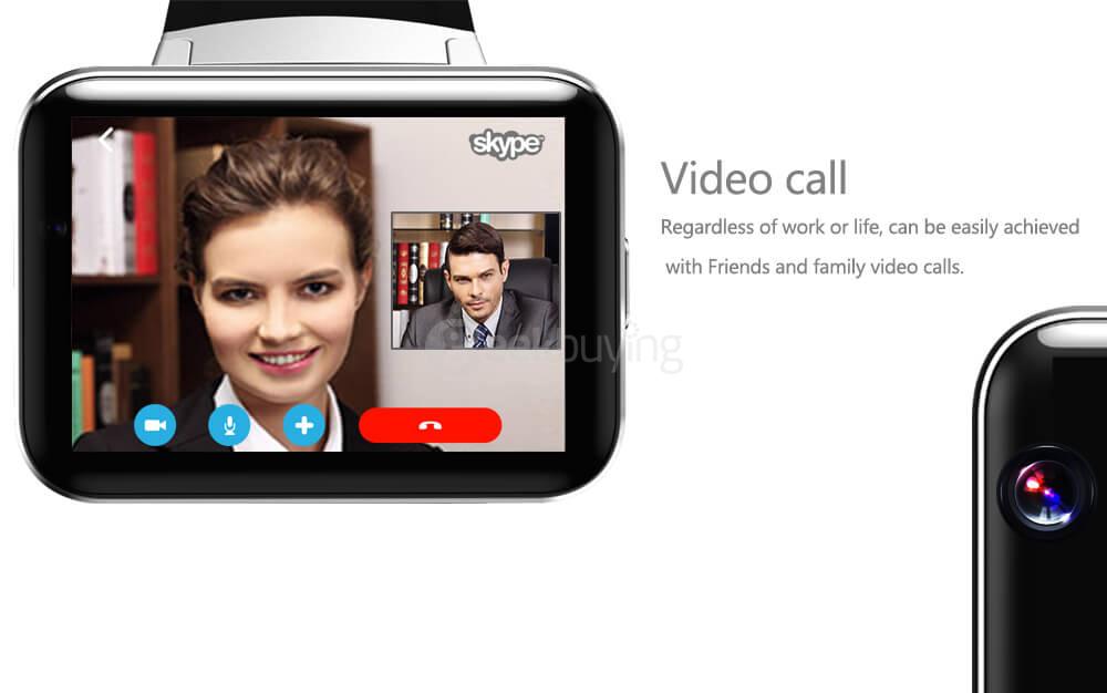 Makibes DM98 3G Smart Watch Phone Android 4.4 MTK6572 Quad Core 1.2GHz 512MB/4GB Bluetooth WiFi GPS Google Now 900mAh Battery 0.3MP Camera - Silver