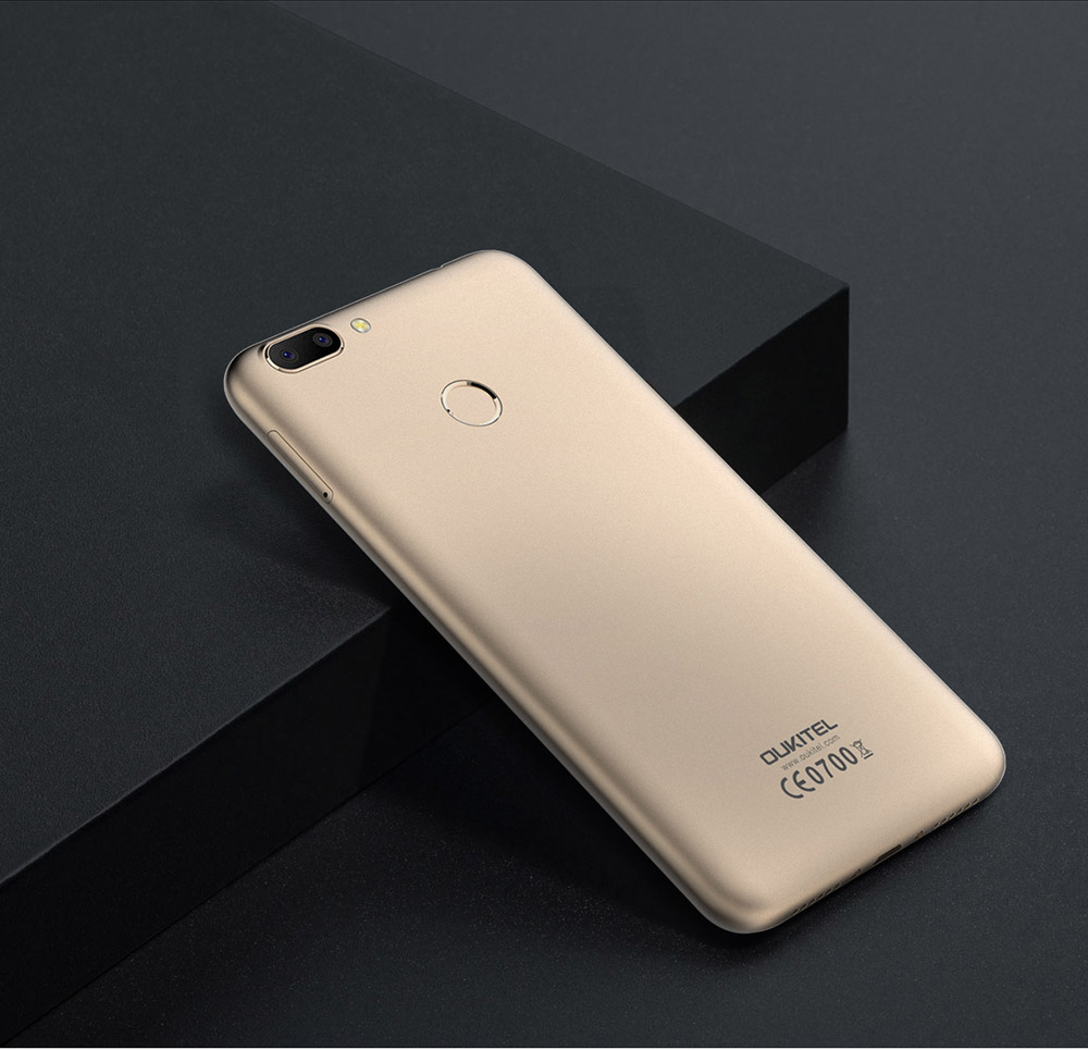[HK Stock]Oukitel U20 Plus 5.5inch FHD Android 6.0 4G LTE Smartphone MT6737T Quad Core 1.5GHz 2GB RAM 16GB ROM Dual Rear Cameras 13.0MP+0.3MP TOUCH ID - Gold