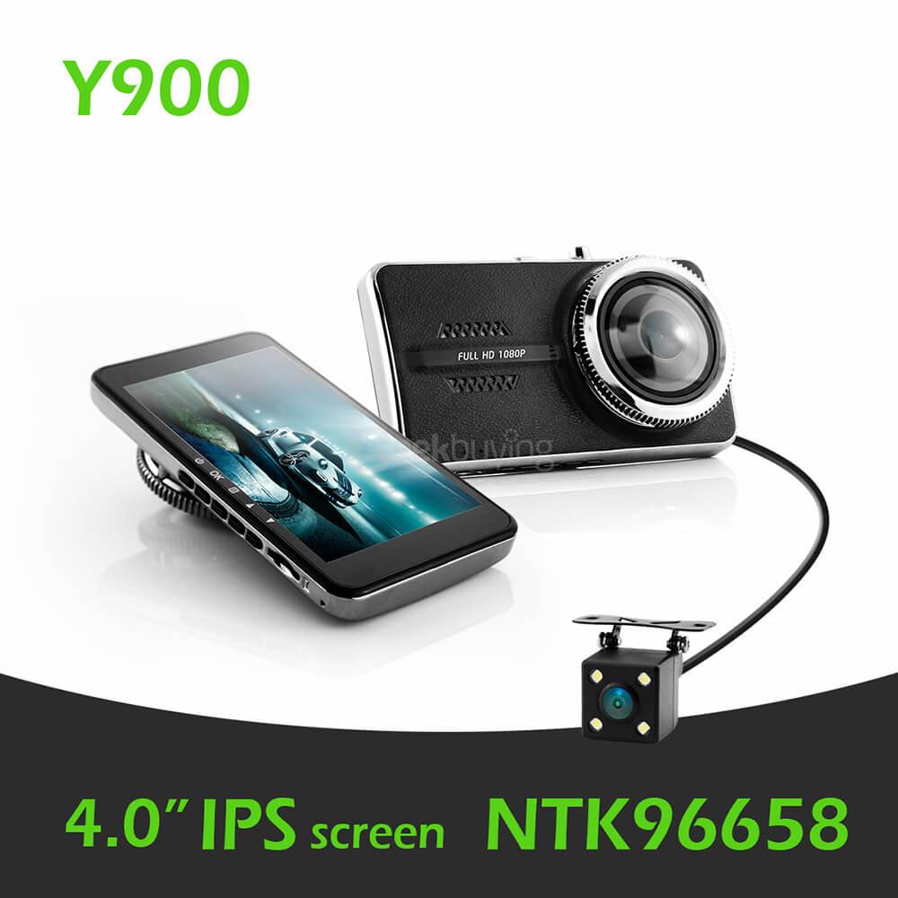 Blackview Y900 4.0 Inch LCD Screen 1080P Novatek 96658 Car Camera 170 Degree Wide Angle HDR H.264 G-sensor Car DVR Dashcam - Black