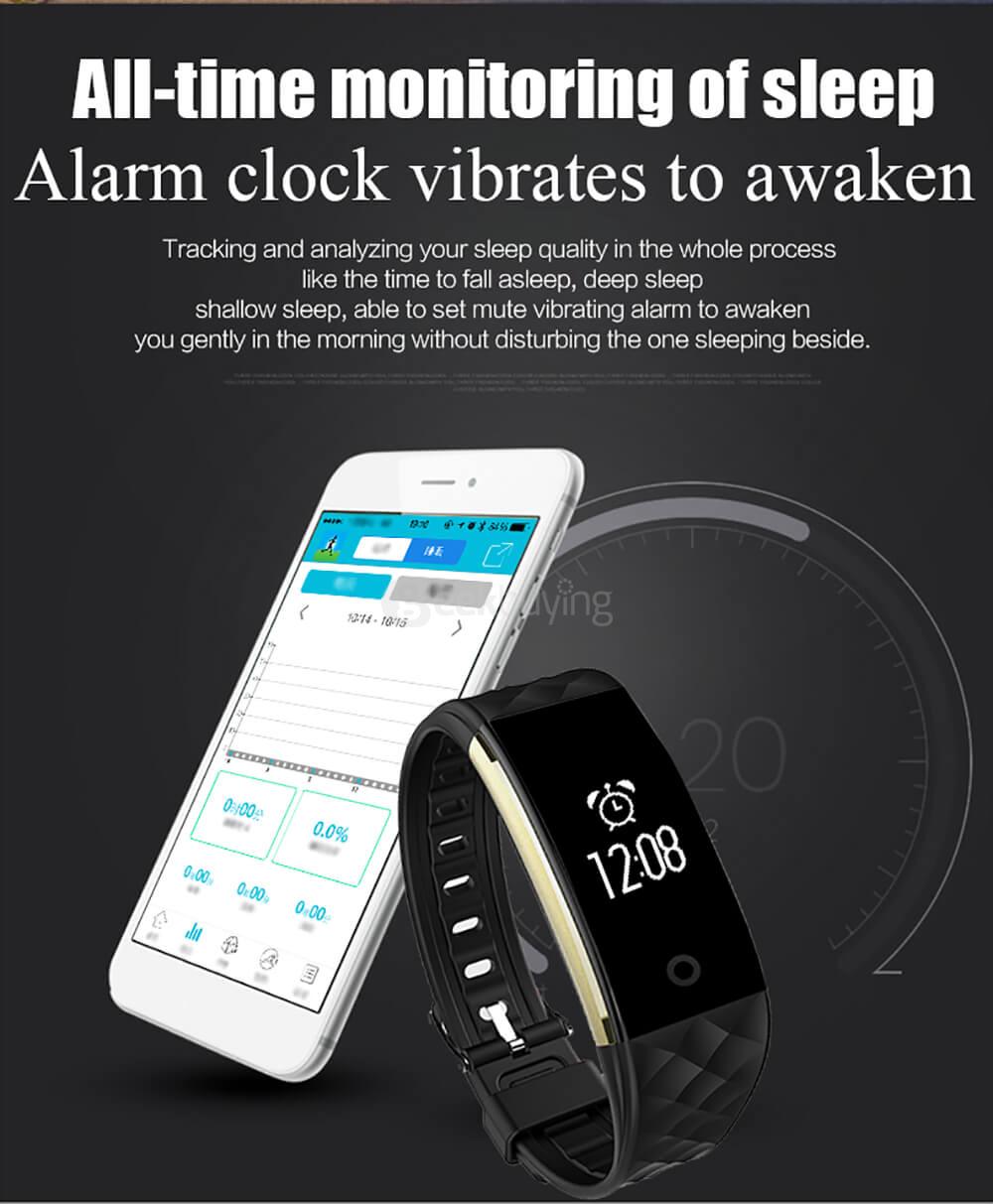 Makibes S2 Bluetooth 4.0 Smart Bracelet Heart Rate Monitor Multi-sport Tracker GPS Movement Information Push IP67 Waterproof For Android iOS - Black