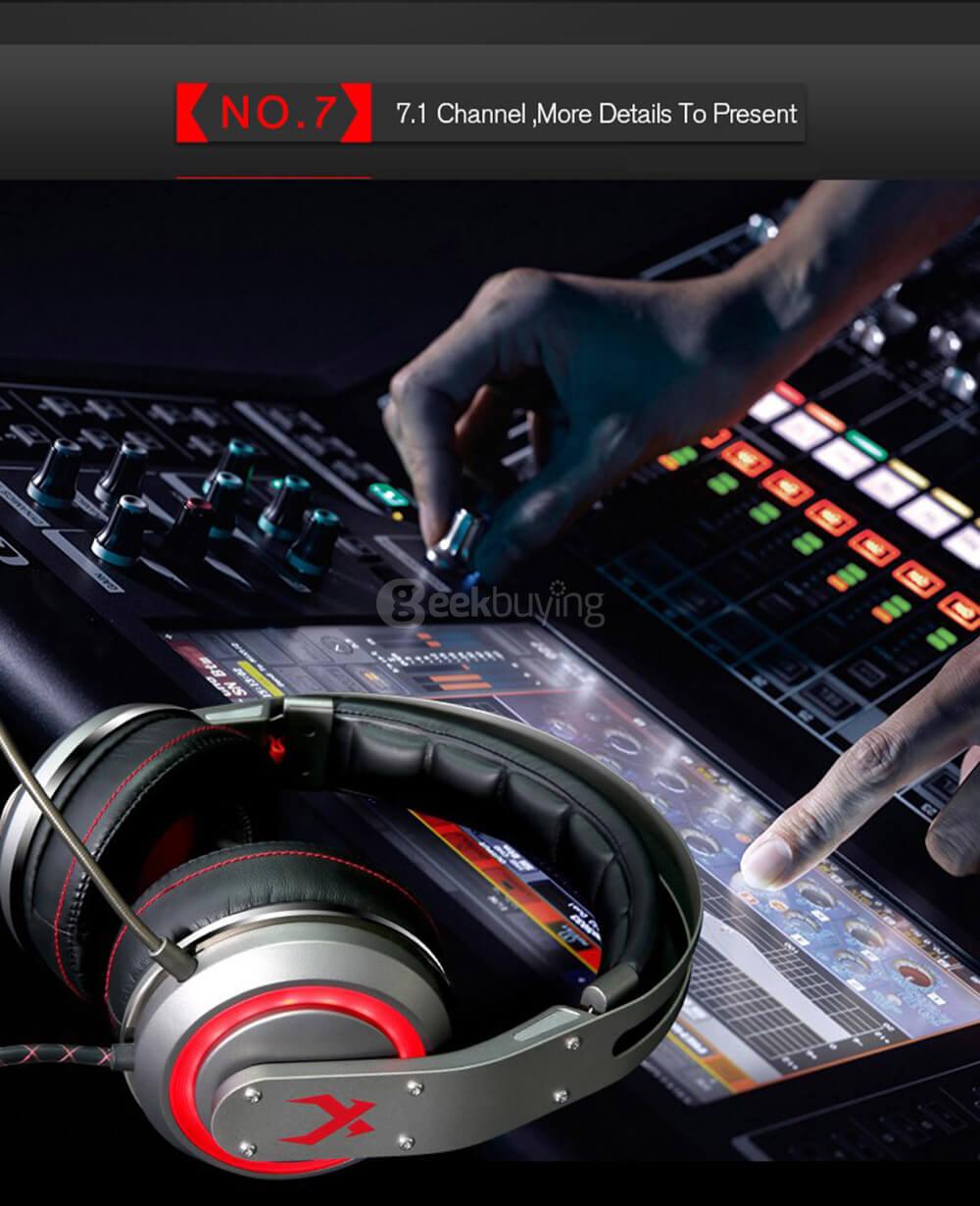 XIBERIA T19 LED Gaming Headsets With Microphone Vibration 7.1 Virtual Surrounded Sound For PC Gamer - Gray