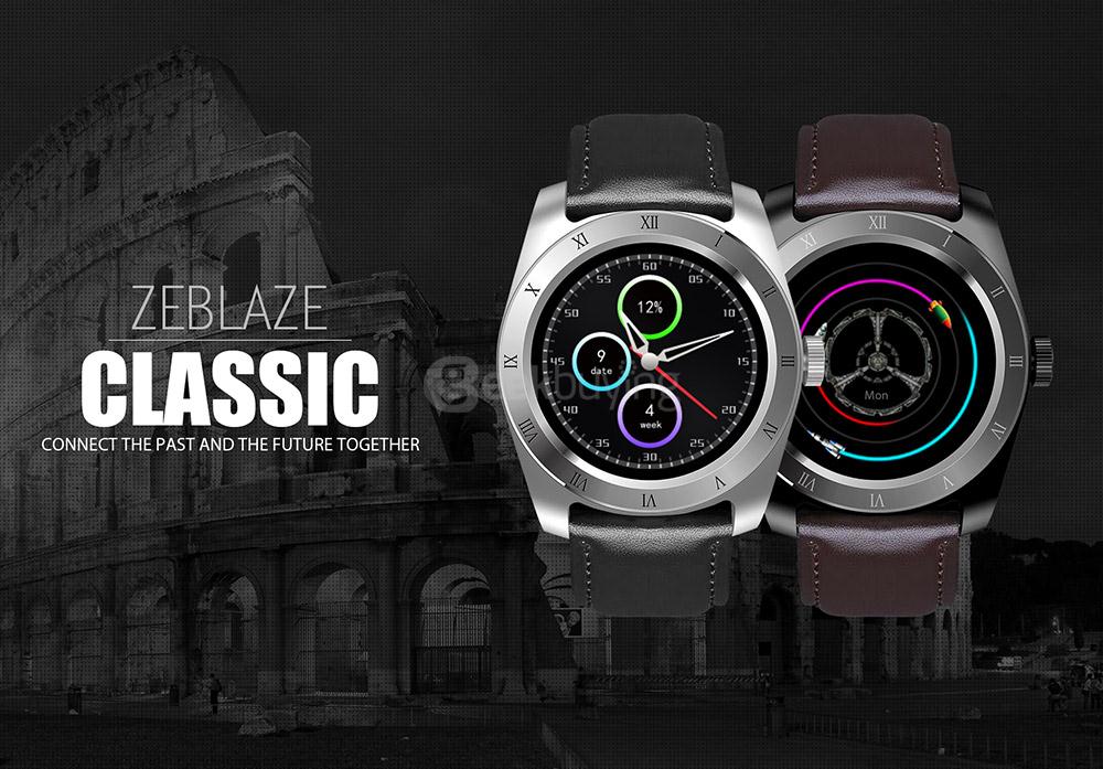 Zeblaze Classic Bluetooth 4.0 Smart Watch MTK2502C Heart Rate Monitor Multi-Sport Tracking Connected GPS IP65 Waterproof For Android iOS - Brown