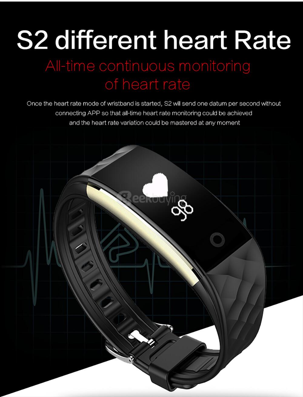 Makibes S2 Bluetooth 4.0 Smart Bracelet Heart Rate Monitor Multi-sport Tracker GPS Movement Information Push IP67 Waterproof For Android iOS - Red