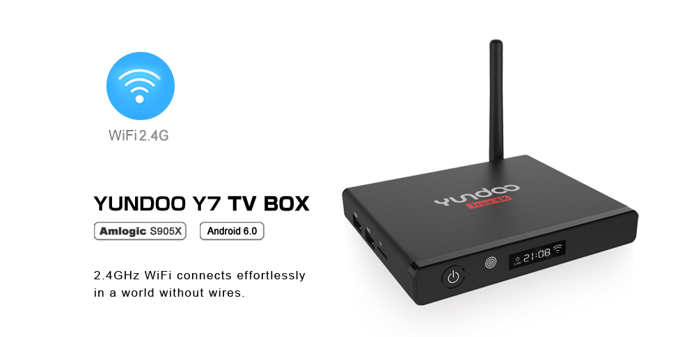 YUNDOO Y7 Amlogic S905X 2GB DDR4 16GB eMMC TV BOX Android 6.0 4K KODI 802.11 b/g/n LAN DOLBY DTS