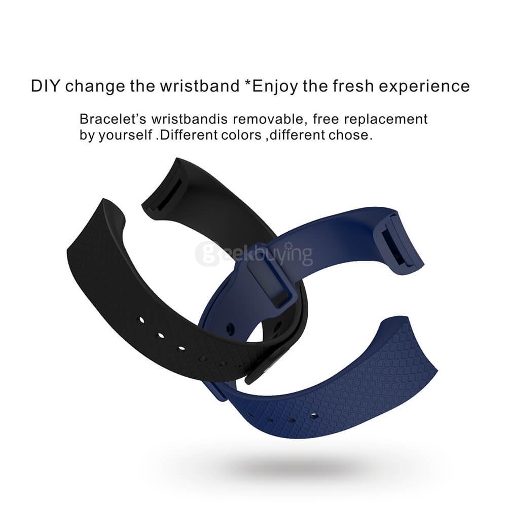 A09 BLE4.0 Smart Bracelet Heart Rate/Blood Pressure/Blood Oxygen/Fatigue Detection Fitness Tracker IP67 Waterproof for Android iOS - Black
