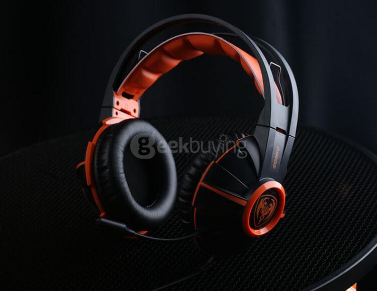Somic G905 Over-ear Stereo Gaming Headsets with Mic Suspension Headband Volume Control - Orange