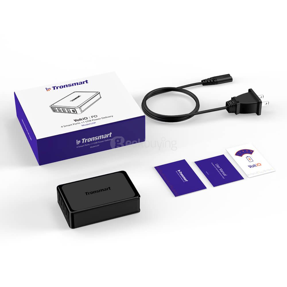 Tronsmart 60W USB-C 5-Port Desktop Charger with Power Delivery for Google Pixel/Pixel XL MacBook (2016 Model) iPad Pro and VoltiQ for iPhone Samsung & More - US