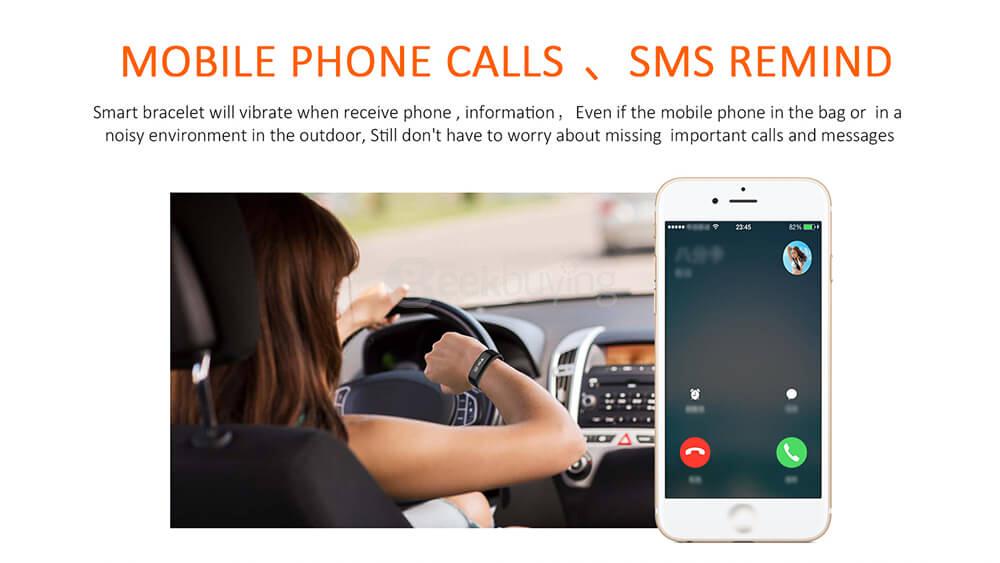 NO.1 F1 Heart Rate Monitor Smart Bracelet Bluetooth 4.0 Sport Fitness Tracker IP68 Waterproof Remote Camera for Android iOS - Black