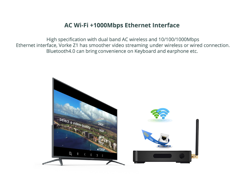 [Spain Stock]VORKE Z1 Amlogic S912 KODI 16.1 4K VP9 60FPS HDR Smart TV BOX Android 6.0 3G DDR4/32G eMMC 802.11AC WIFI Gigabit LAN Dolby HDMI CEC DLNA Bluetooth OTA