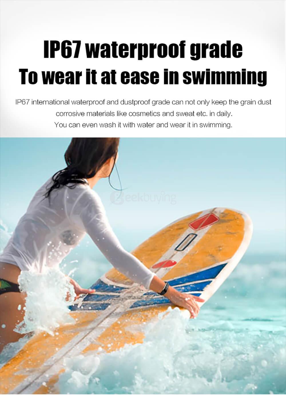 Makibes S2 Bluetooth 4.0 Smart Bracelet Heart Rate Monitor Multi-sport Tracker GPS Movement Information Push IP67 Waterproof For Android iOS - Black