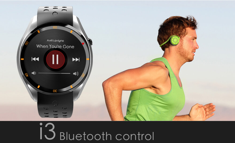 [Package B] IQI I3 3G Smart Watch Phone Android 5.1 (Black) + QCY Q26 Mini Bluetooth Earbud (Black)