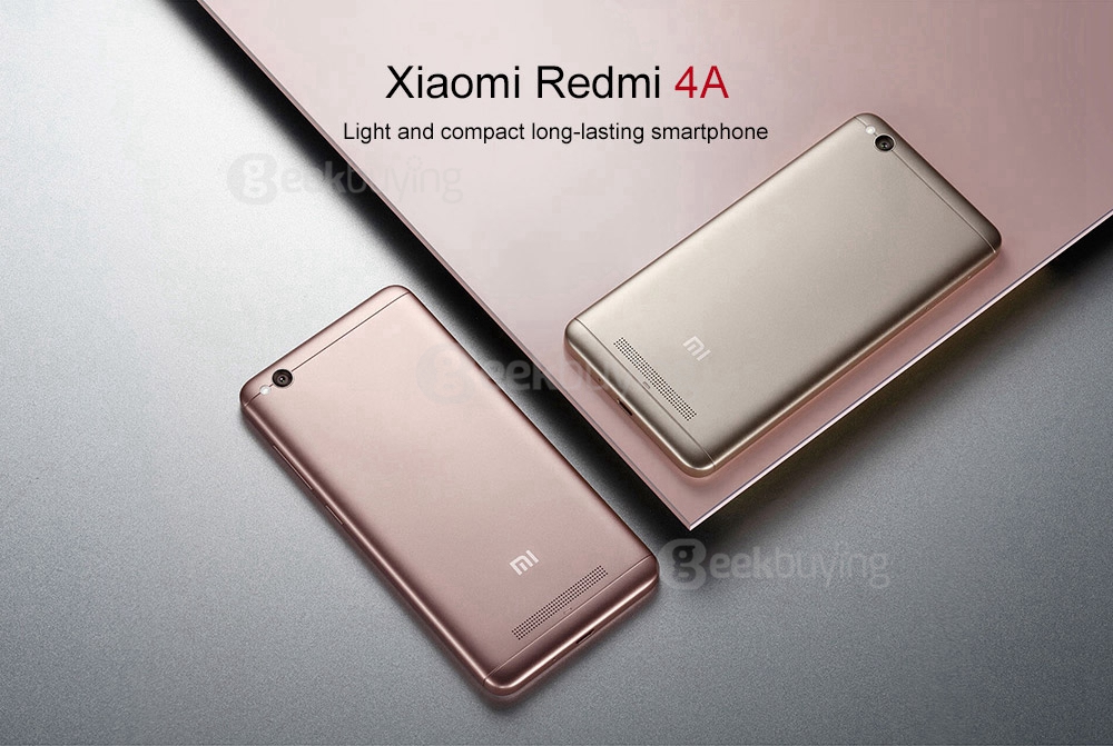 [Spain Stock][Package B][Official Global Version]XIAOMI Redmi 4A 5.0inch HD MIUI 8 Android 6.0 4G LTE Smartphone Qualcomm Snapdragon 425 Quad Core 1.4GHz 2GB 32GB 5.0MP 13.0MP 3120mAh Battery WIFI GPS(Gold)  + Soft Case + Tempered Glass