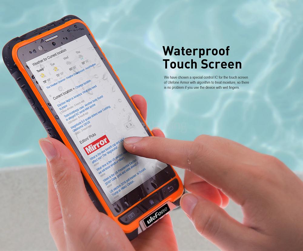 [HK Stock]Ulefone ARMOR IP68 Waterproof 4.7-inch HD Android 6.0 Rugged Smartphone 3GB 32GB MT6753 Octa Core 13.0MP GPS SOS OTG NFC - Orange