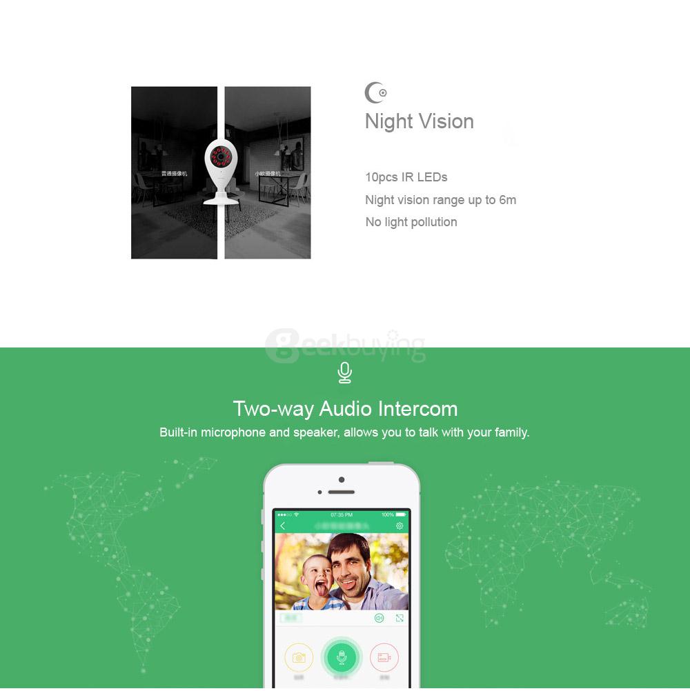 Orvibo SC10W Smart WiFi 720P HD 1.0MP IP Camera Night Vision Motion Sound Detection 113 Degree FOV Playback  -  WHITE