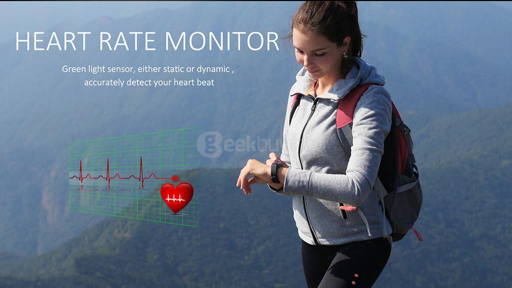 NO.1 F1 Heart Rate Monitor Smart Bracelet Bluetooth 4.0 Sport Fitness Tracker IP68 Waterproof Remote Camera for Android iOS - Black