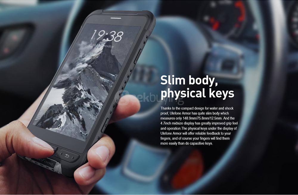 [HK Stock]Ulefone ARMOR IP68 Waterproof 4.7-inch HD Android 6.0 Rugged Smartphone 3GB 32GB MT6753 Octa Core 13.0MP GPS SOS OTG NFC- Black