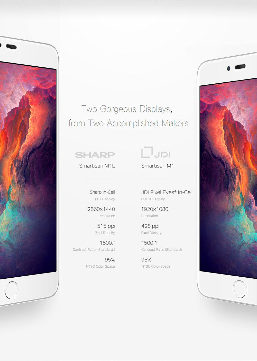 Smartisan M1L 5.7inch 2K Screen Android 6.0 OS 4G LTE Smartphone Qualcomm Snapdragon 821 64-Bit Quad Core 6GB 64GB 23.0MP  NFC Touch ID Type-C Aluminum Alloy Cover - White