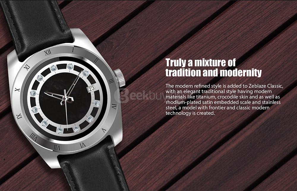Zeblaze Classic Bluetooth 4.0 Smart Watch MTK2502C Heart Rate Monitor Multi-Sport Tracking Connected GPS IP65 Waterproof For Android iOS - Brown