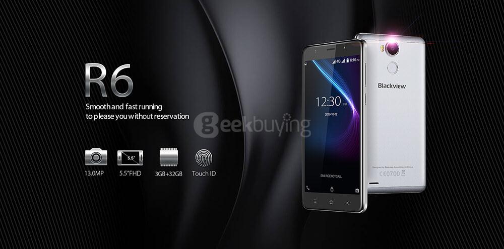 [HK Stock]Blackview R6 5.5inch FHD 2.5D Screen Android 6.0 Smartphone MT6737T Quad Core 1.5GHz 3GB RAM 32GB ROM 13.0MP TOUCH ID WIFI GPS - Gold