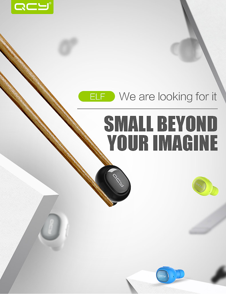 QCY Q26 Mini Wireless In-ear Bluetooth 4.1 Earphone Handsfree Stereo Music Sport Driving Earbud With Microphone - White