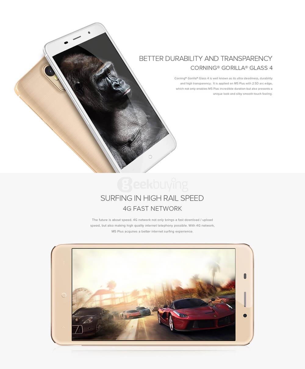 [HK Stock]LEAGOO M5 PLUS 5.5inch HD Android 6.0 4G LTE Smartphone MT6737 Quad Core 1.3GHz 2GB RAM 16GB ROM 5.0MP 13.0MP TOUCH ID - White