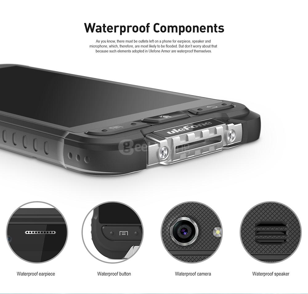 [HK Stock]Ulefone ARMOR IP68 Waterproof 4.7-inch HD Android 6.0 Rugged Smartphone 3GB 32GB MT6753 Octa Core 13.0MP GPS SOS OTG NFC- Black