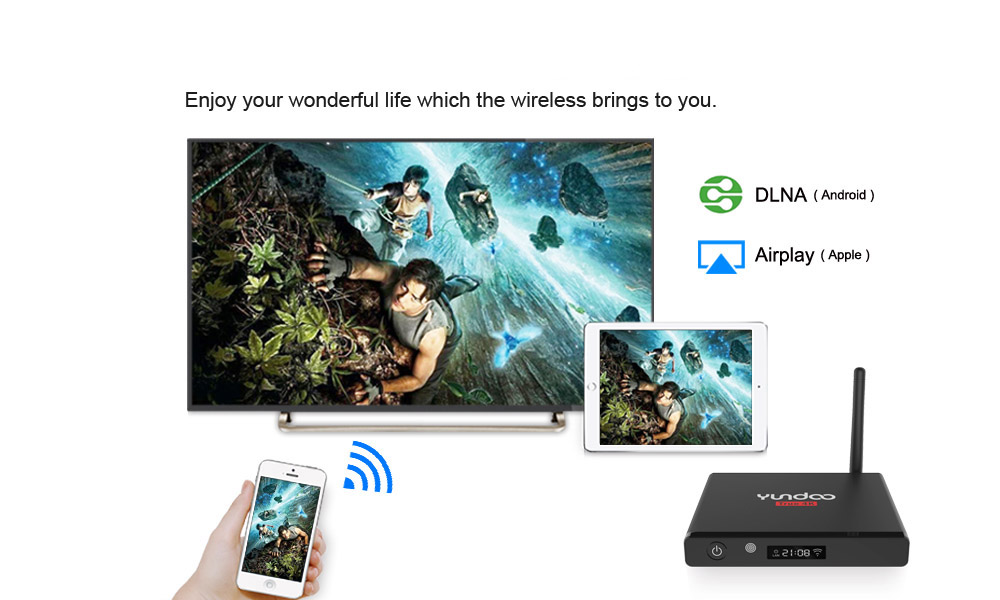 YUNDOO Y7 Amlogic S905X 2GB DDR4 16GB eMMC TV BOX Android 6.0 4K KODI 802.11 b/g/n LAN DOLBY DTS