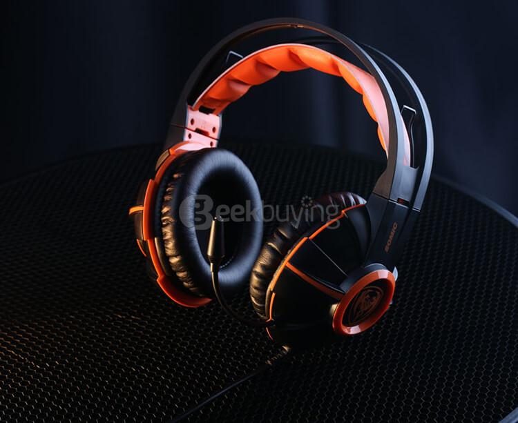 Somic G905 Over-ear Stereo Gaming Headsets with Mic Suspension Headband Volume Control - Orange