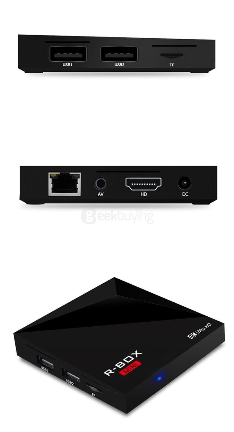 R-BOX MINI RK3229 4K VP9 Android5.1 Smart TV BOX 1G/8G WIFI LAN KODI DLNA Google TV Remote