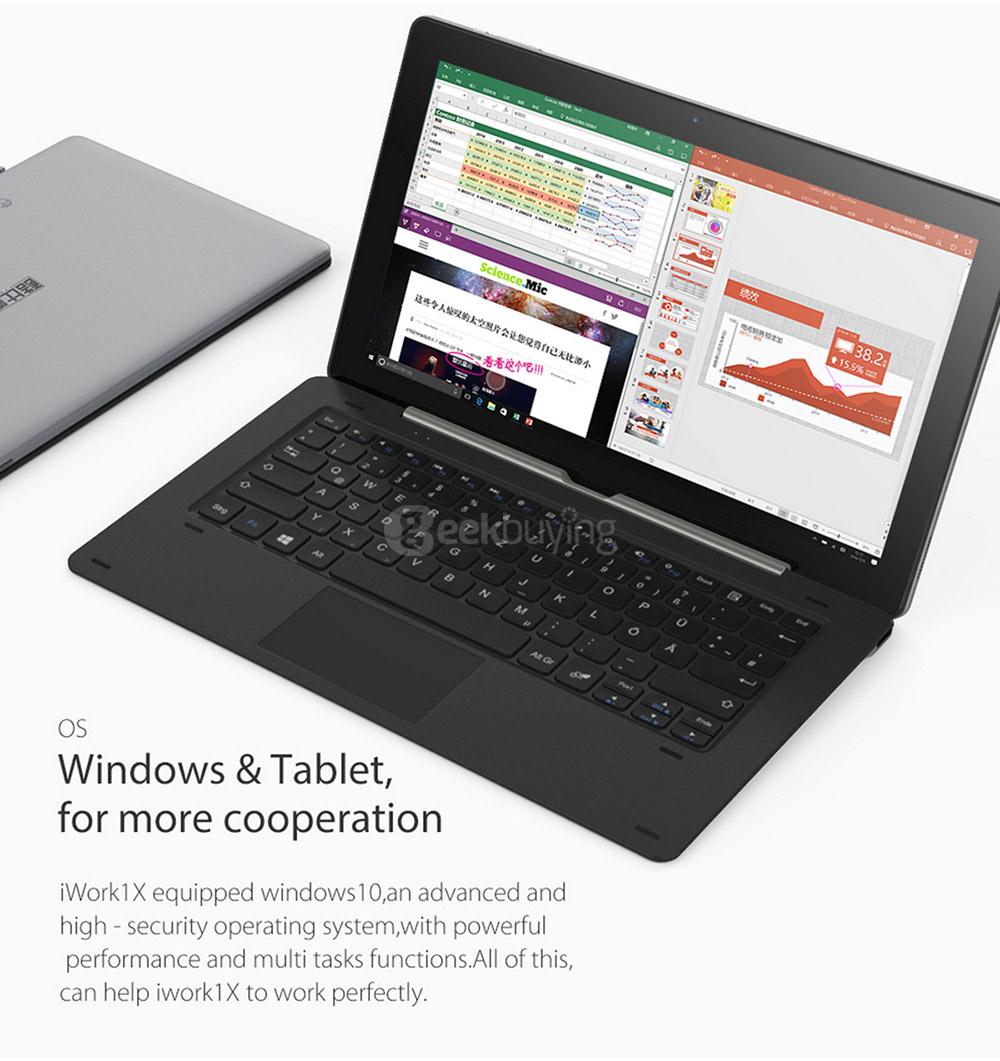 Cube iWork1X 2 in 1 Tablet PC 11.6 inch Windows 10 4GB/64GB Intel Atom X5 Z8350 Quad Core 1.92GHz IPS 1920*1080 - Gray