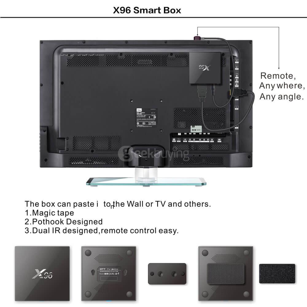 X96 4K UHD Smart TV BOX Android 6.0 Marshmallow Amlogic S905X 2G/16G 802.11b/g/n LAN KODI