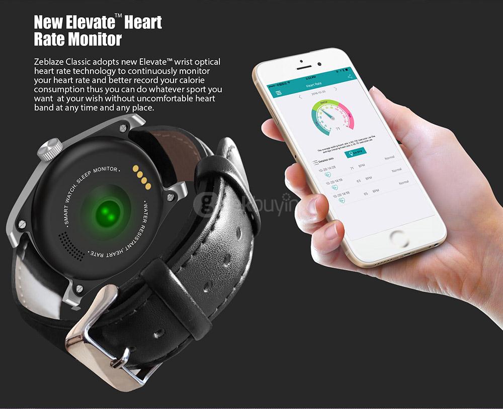 Zeblaze Classic Bluetooth 4.0 Smart Watch MTK2502C Heart Rate Monitor Multi-Sport Tracking Connected GPS IP65 Waterproof For Android iOS - Brown