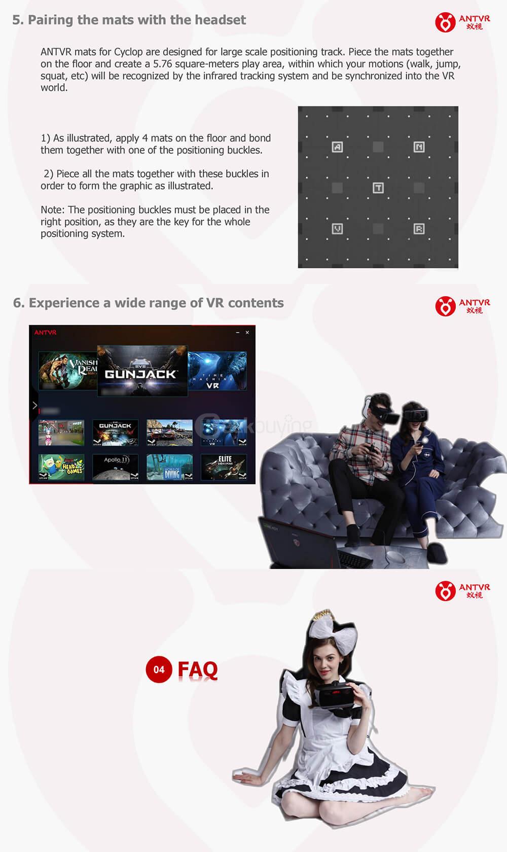 ANTVR 2.0 2K 3D VR Virtual Reality Headset for PC FOV100 90HZ Built-In Earphone