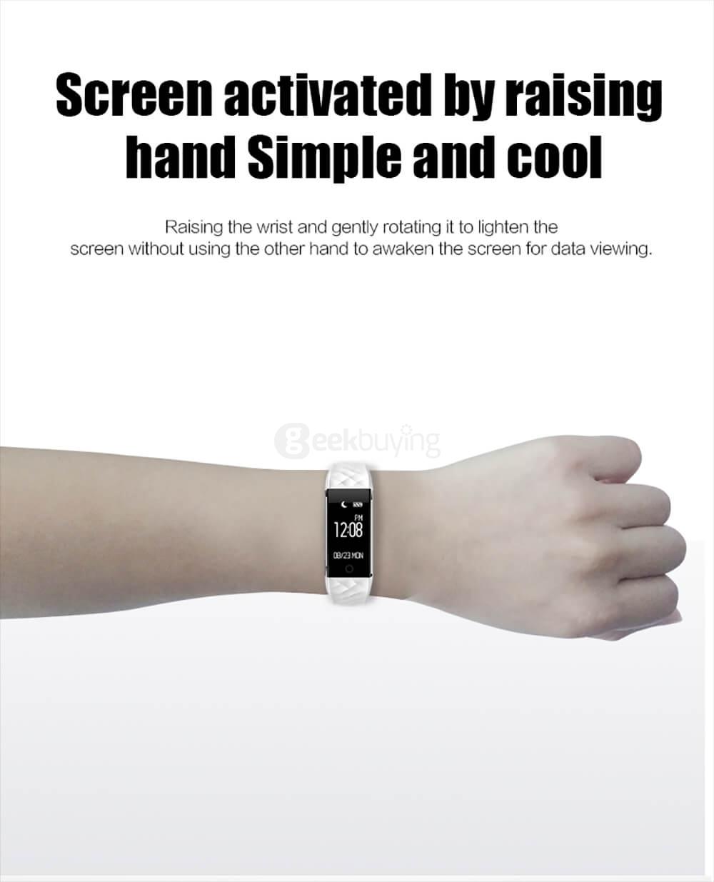 Makibes S2 Bluetooth 4.0 Smart Bracelet Heart Rate Monitor Multi-sport Tracker GPS Movement Information Push IP67 Waterproof For Android iOS - Black