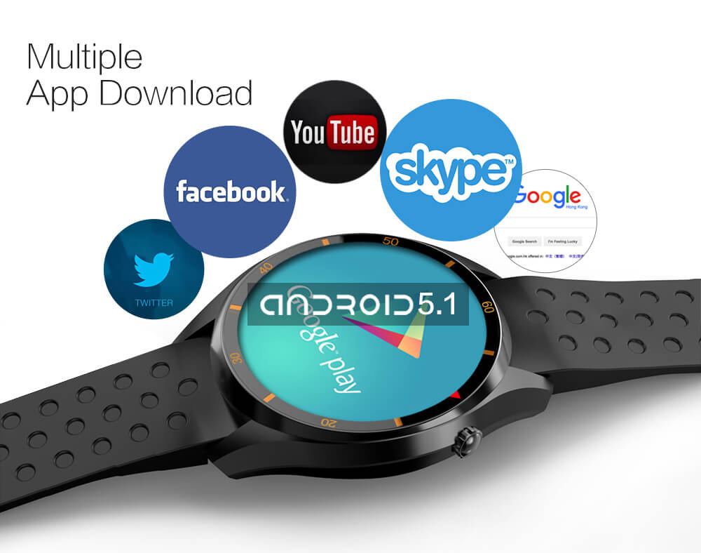 [Package B] IQI I3 3G Smart Watch Phone Android 5.1 (Black) + QCY Q26 Mini Bluetooth Earbud (Black)