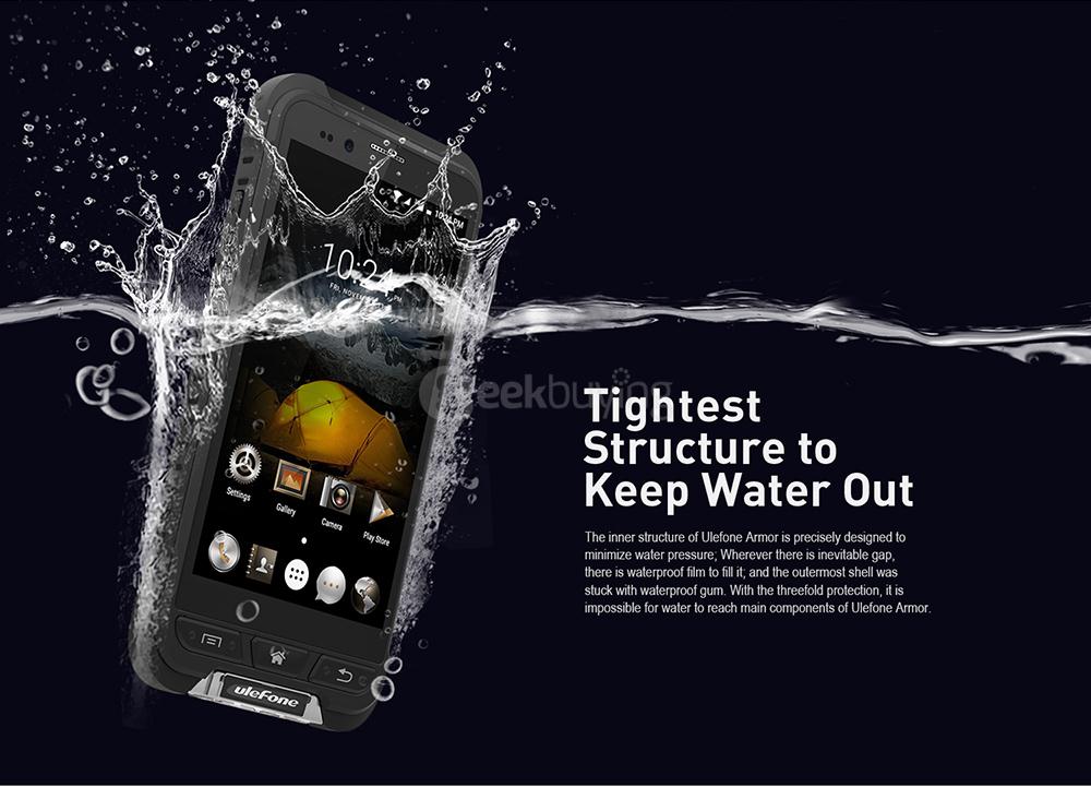 [HK Stock]Ulefone ARMOR IP68 Waterproof 4.7-inch HD Android 6.0 Rugged Smartphone 3GB 32GB MT6753 Octa Core 13.0MP GPS SOS OTG NFC- Black