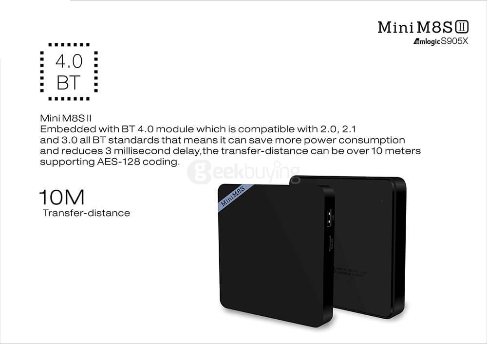 MINI M8SII Amlogic S905X Android 6.0 Marshmallow 2G/16G 4K TV BOX KODI 802.11b/g/n WIFI LAN