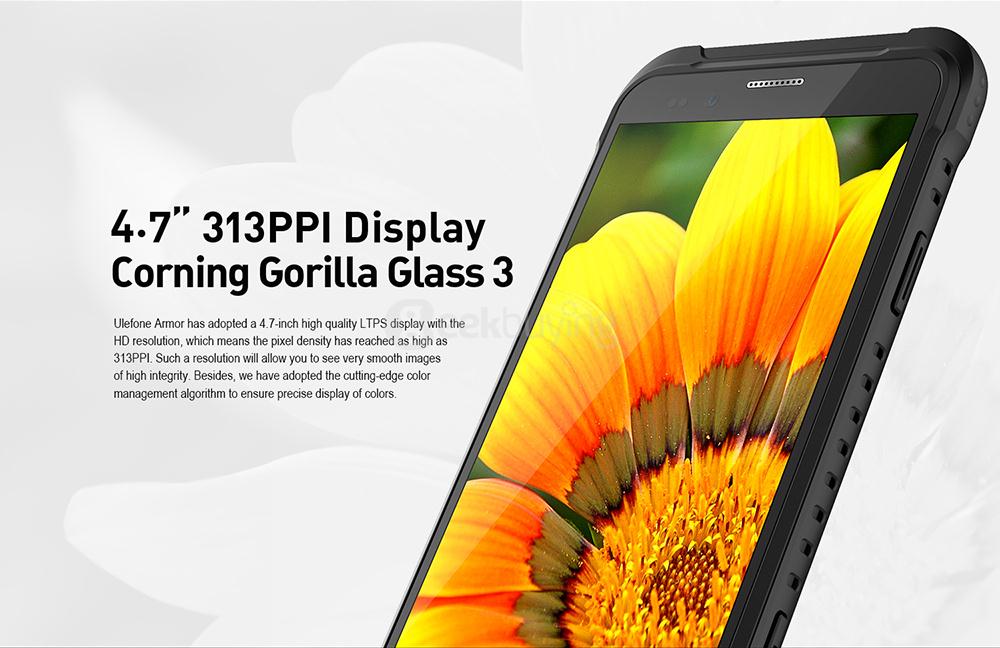 [HK Stock]Ulefone ARMOR IP68 Waterproof 4.7-inch HD Android 6.0 Rugged Smartphone 3GB 32GB MT6753 Octa Core 13.0MP GPS SOS OTG NFC- Black