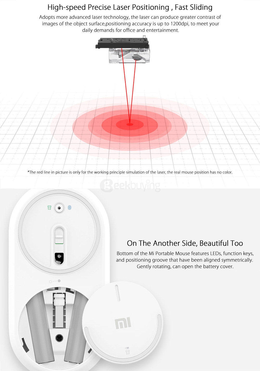 [Spain Stock] Original Xiaomi Portable Mouse Mi Mouse Bluetooth 4.0 / RF 2.4GHz Wireless Dual Modes Connection for PC Laptop - Silver