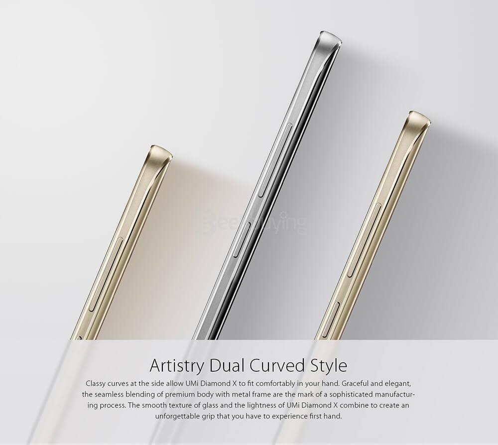 [HK Stock]UMI Diamond X 5.0inch HD 2.5D Screen Android 6.0 4G LTE Smartphone MT6737 Quad Core 2GB RAM 16GB ROM 8.0MP OTG LED Notification - Gold