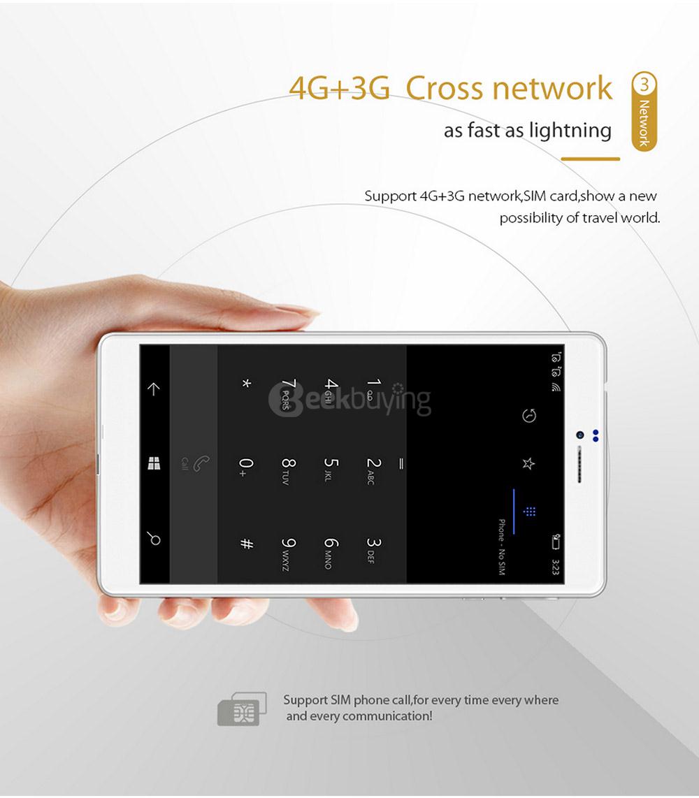Cube WP10 4G Phablet 6.98 inch Windows 10 Mobile 2GB/16GB Qualcomm MSM8909 Quad Core 1.3GHz IPS 1280*720 GPS Dual Standby - White