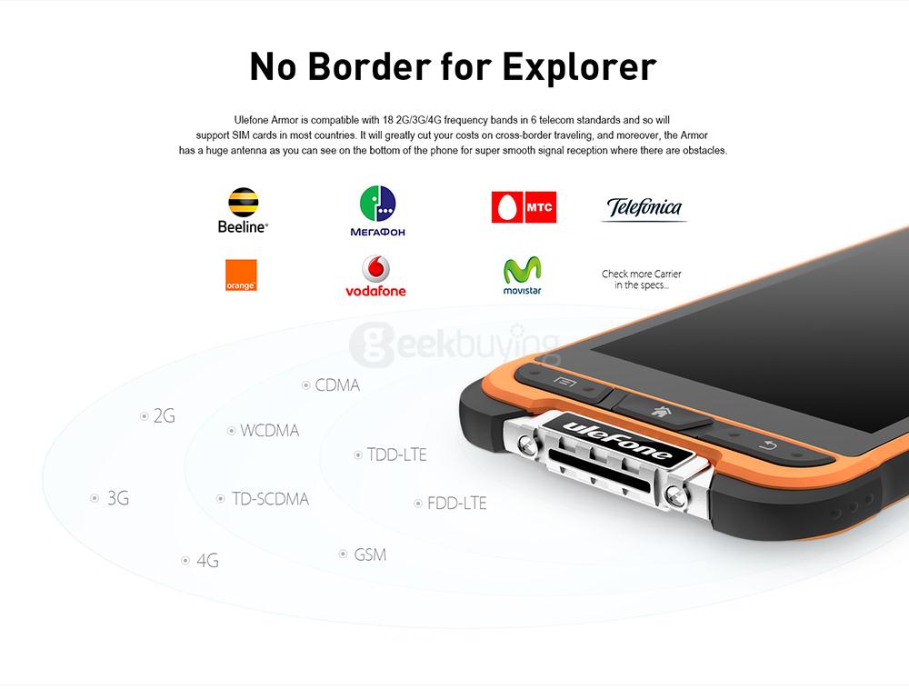 [HK Stock]Ulefone ARMOR IP68 Waterproof 4.7-inch HD Android 6.0 Rugged Smartphone 3GB 32GB MT6753 Octa Core 13.0MP GPS SOS OTG NFC - Orange