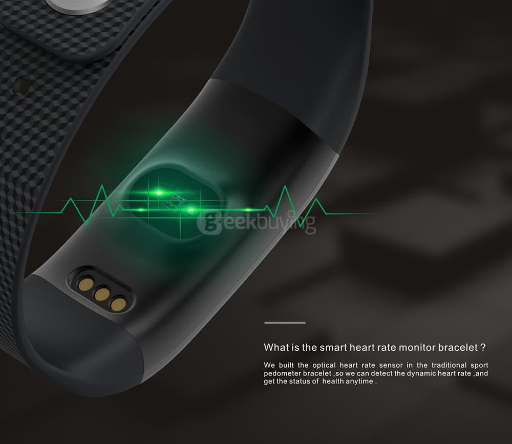 A09 BLE4.0 Smart Bracelet Heart Rate/Blood Pressure/Blood Oxygen/Fatigue Detection Fitness Tracker IP67 Waterproof for Android iOS - Black