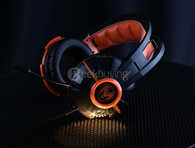 Somic G905 Over-ear Stereo Gaming Headsets with Mic Suspension Headband Volume Control - Orange