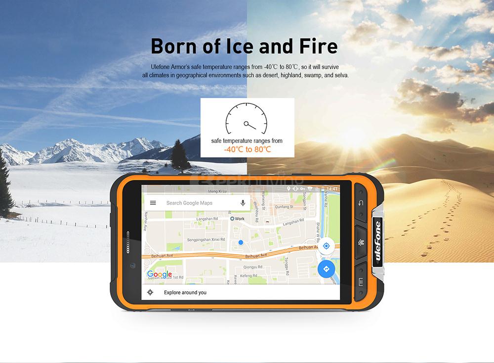 [HK Stock]Ulefone ARMOR IP68 Waterproof 4.7-inch HD Android 6.0 Rugged Smartphone 3GB 32GB MT6753 Octa Core 13.0MP GPS SOS OTG NFC - Orange