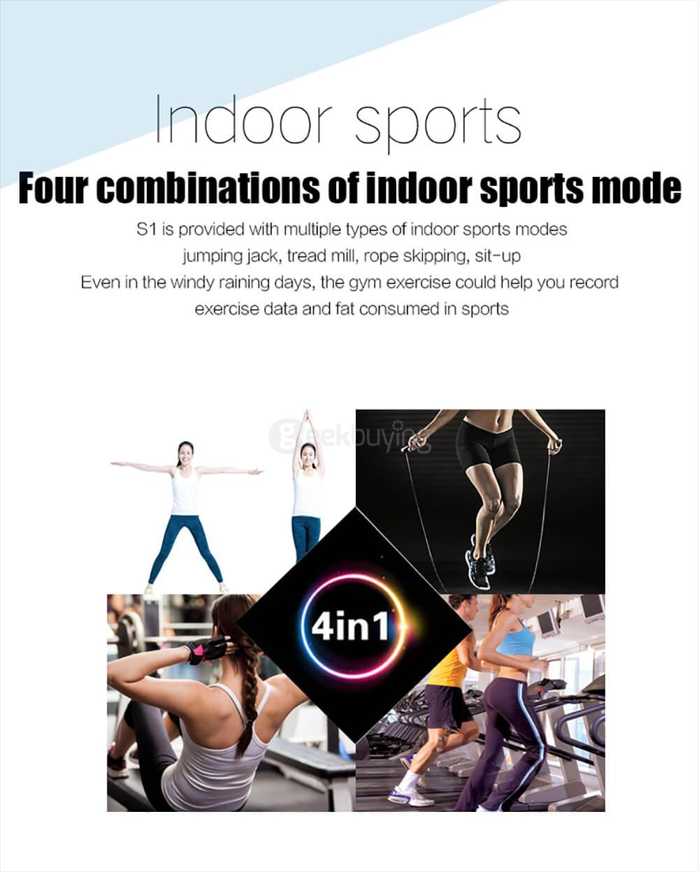 Makibes S2 Bluetooth 4.0 Smart Bracelet Heart Rate Monitor Multi-sport Tracker GPS Movement Information Push IP67 Waterproof For Android iOS - Black